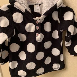 Black and white fleece hoodie